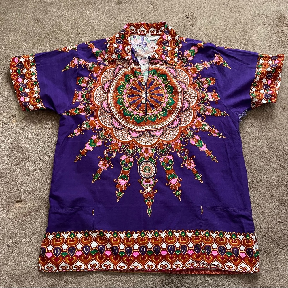 Vintage Men’s Collared Shirt from Africa Size XL